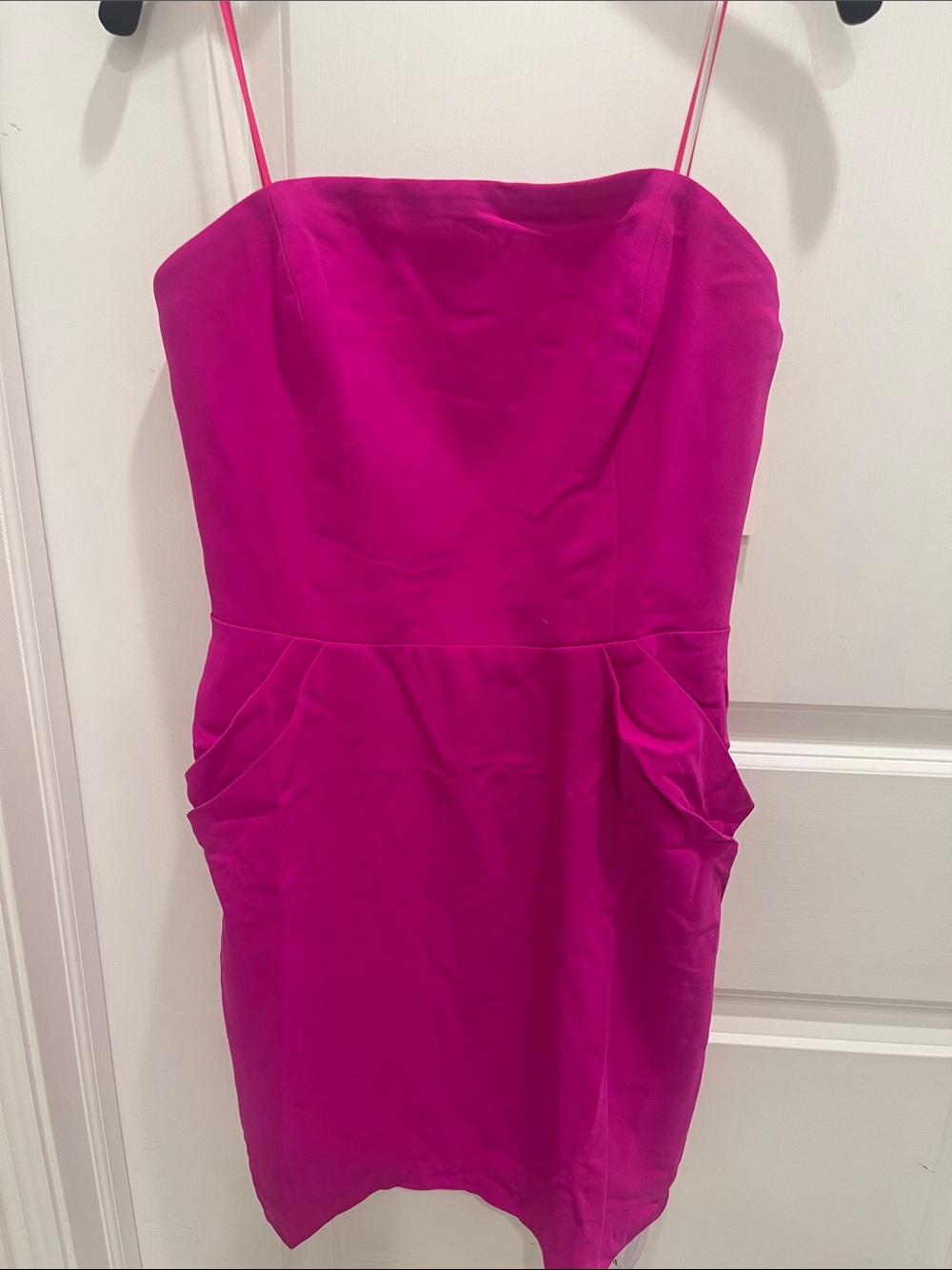 Hot Pink Strapless Sheath Dress